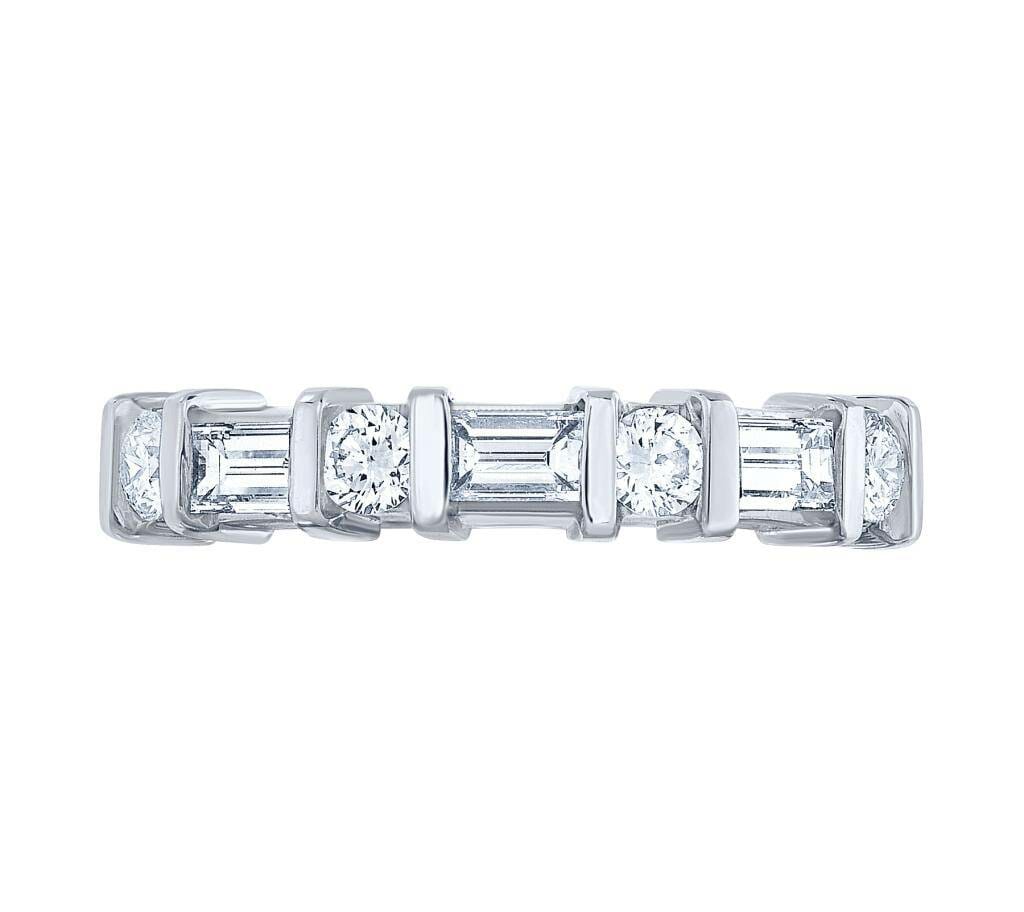 Baguette and Round Diamond Band