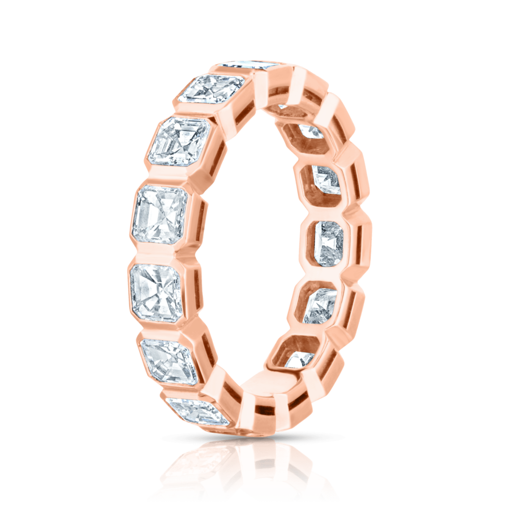 Asscher Bezel Eternity Rose Side