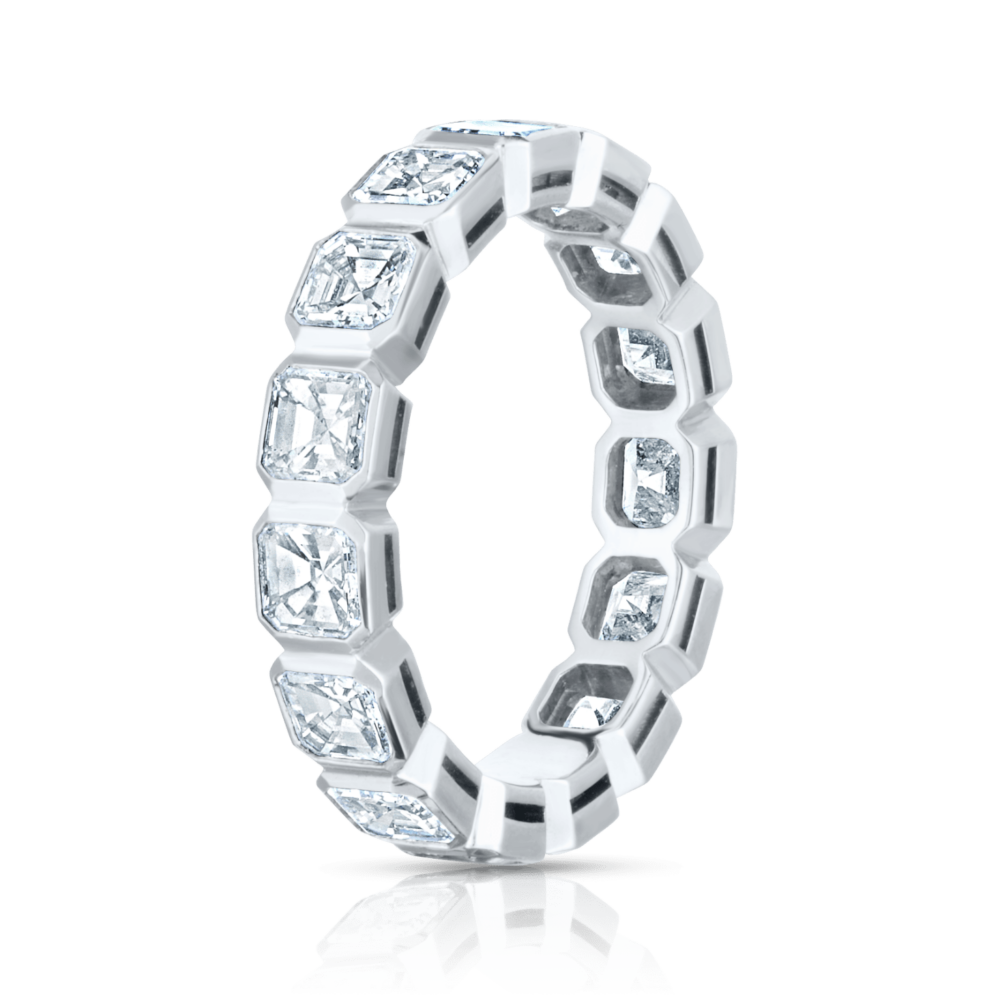 Asscher Bezel Eternity White side