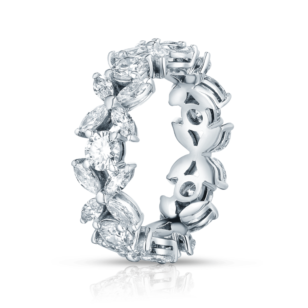 Floral Eternity Band White Side