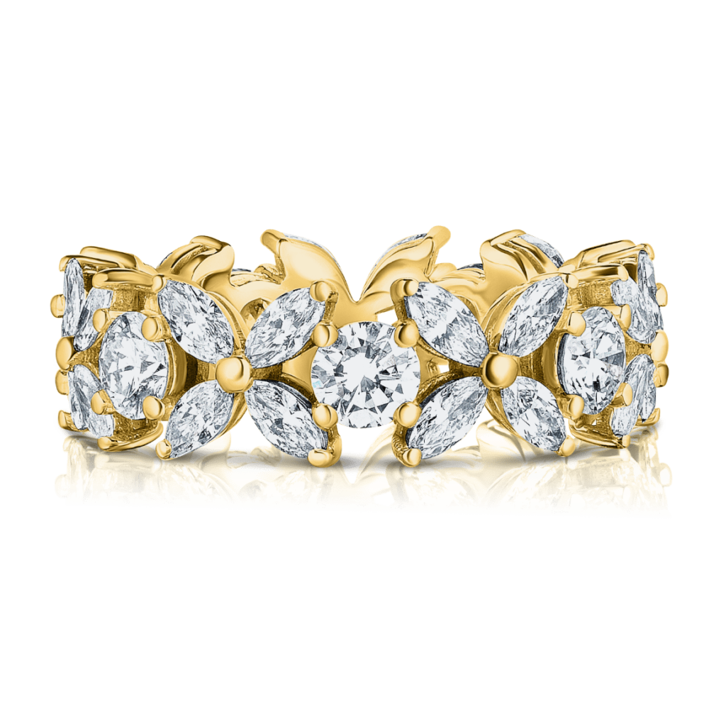 Floral Eternity Band Yellow