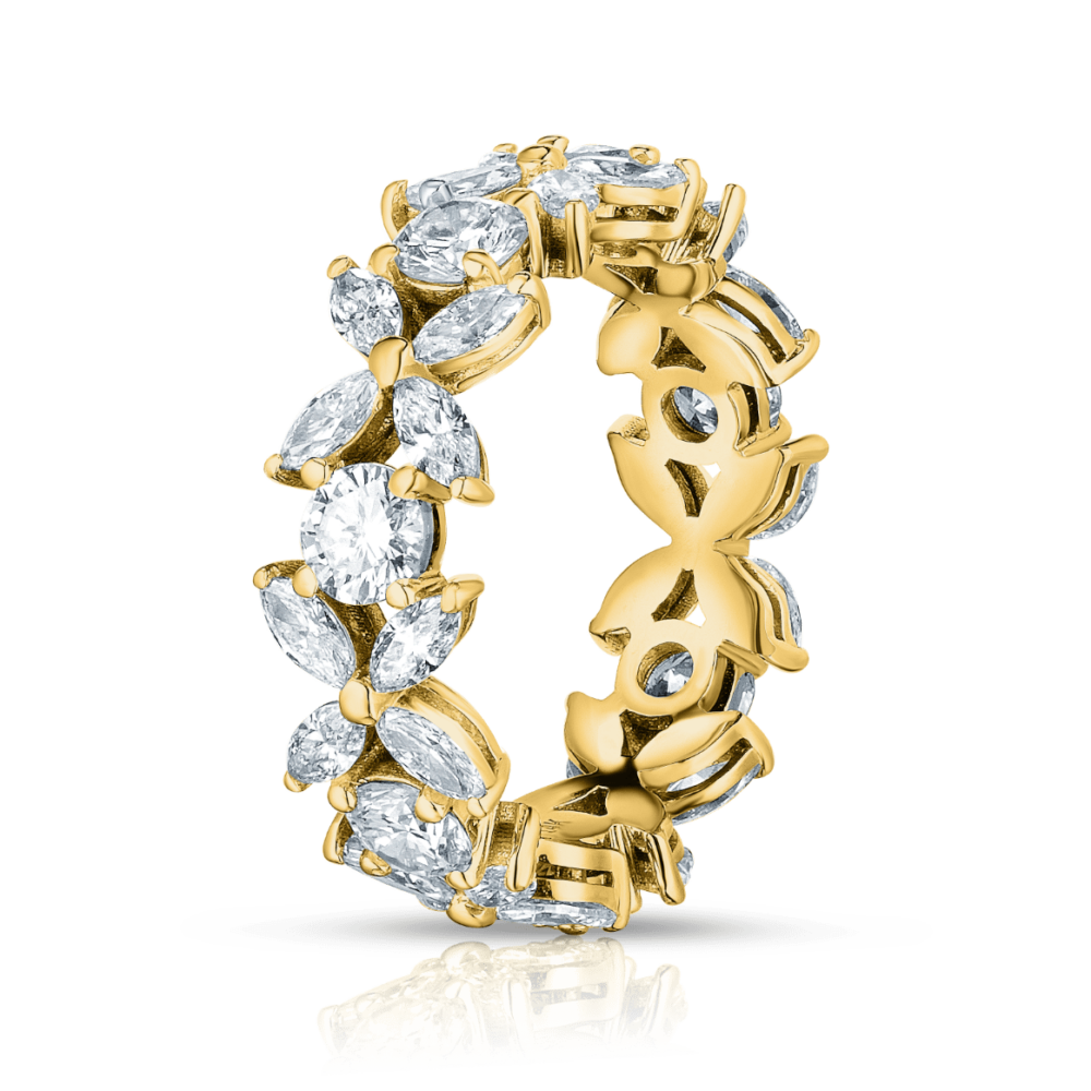 Floral Eternity Band Yellow Side